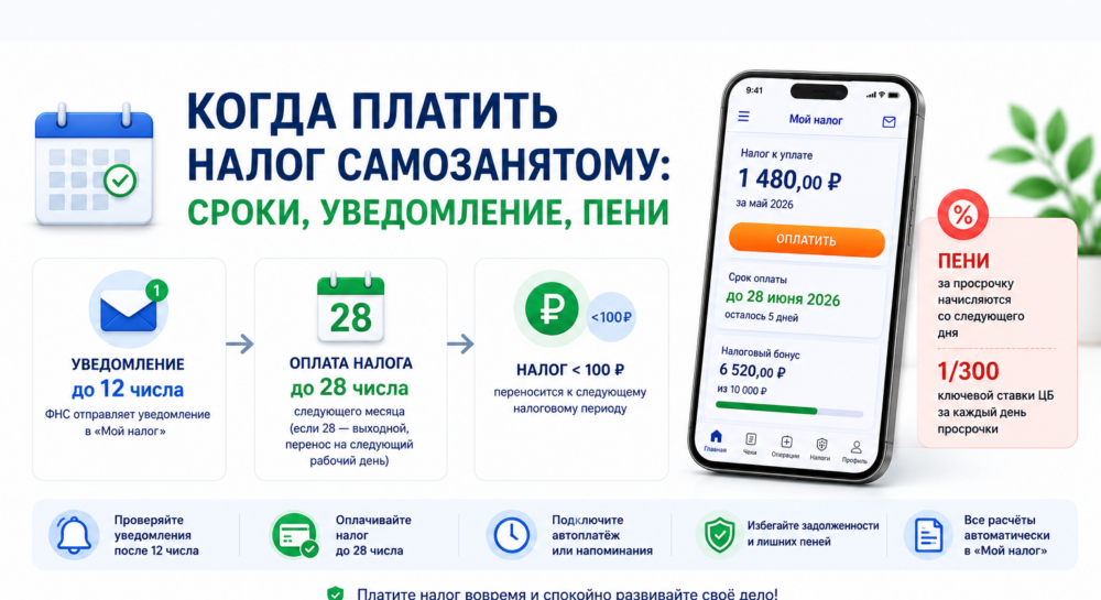 Когда платить налог самозанятому